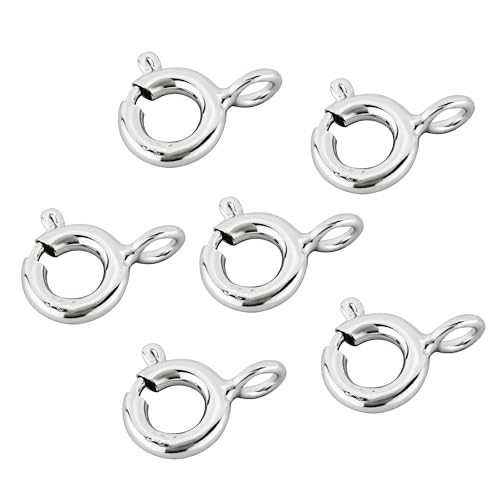 NKlaus 6 x Kettenverschluss Federring 925 Silber Ersatzverschluss 8mm für Silberketten 15232 von NKlaus