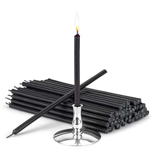 NKlaus - Kerzenhalter mit 200g Altarkerzen schwarz Tropffrei L 15cm Paraffinwachs 40022 von NKlaus