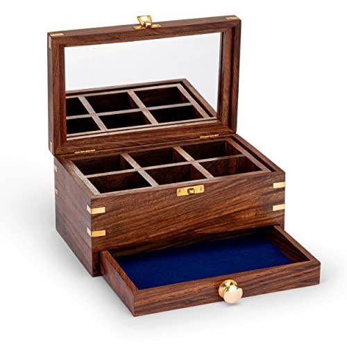 NKlaus Maritim Schmuckschatulle Holz & goldfarbenem Messing 22x11,5x14cm Schmuckkästchen mit Schloss & Spiegel im Deckel elegante Aufbewahrung 11718 NKlaus Maritim Schmuckschatulle Holz & goldfarbenem Messing 22x11,5x14cm Schmuckkästchen mit Schloss & Spiegel im Deckel elegante Aufbewahrung 11718 von NKlaus