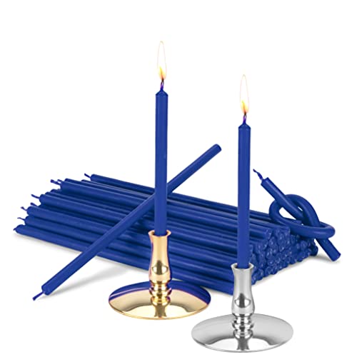 NKlaus - Set 2X Kerzenhalter mit Stabkerzen blau Tropffrei L 16cm Paraffinwachs 40030 NKlaus - Set 2X Kerzenhalter mit Stabkerzen blau Tropffrei L 16cm Paraffinwachs 40030 von NKlaus