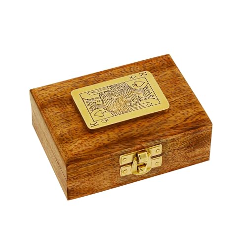 NKlaus Spielkartenbox aus Mango-Holz und Messing, 11x8x4cm – Nautische Dekoration, Kartenbox für Spieleabende 15932 NKlaus Spielkartenbox aus Mango-Holz und Messing, 11x8x4cm – Nautische Dekoration, Kartenbox für Spieleabende 15932 von NKlaus