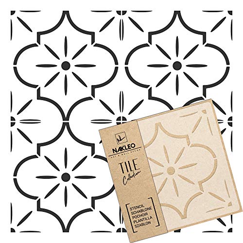 LUCCA Wiederverwendbare Kunststoff-Schablone Fliese / / Marokkanische Geometrische / / Boden Wand (15x15cm) von NL NAKLEO Art & Wall Decor
