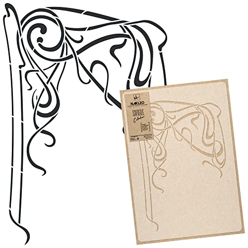 NAKLEO Große Malschablonen 43x64 cm, Jugendstil Ornament Sezession Muster, Wiederverwendbare Kunststoff Wandschablone DIY Handwerk, Holz Möbel Boden Stoff von Nakleo