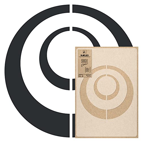 NAKLEO Große Malschablonen Durchmesser 39 cm - S, Großer Retro Kreis Geometrisch, Wiederverwendbare Kunststoff Wandschablone DIY Handwerk, Holz Möbel Boden Stoff von Nakleo