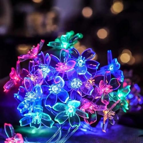 NLINIOZWN LED-Lichterkette mit Sternen, kleine dekorative Lichter für Geburtstag, Schlafzimmer, Dekoration (Kirschblüte, warme Farbe, 3 m Batterie mit 20 Lichtern) von NLINIOZWN