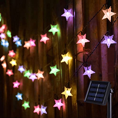 NLNEY Lichterkette Außen Solar 120 Led, 15M Solarlichterkette Sterne Wetterfest 8 Modi Lichterketten Solarlampen für Innen Outdoor Weihnachtsdeko, Garten, Balkon, Terrasse Deko (Bunt) von NLNEY