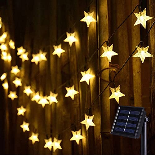 NLNEY Lichterkette Außen Solar 120 Led, 15M Solarlichterkette Sterne Wetterfest 8 Modi Lichterketten Solarlampen für Innen Outdoor Weihnachtsdeko, Garten, Balkon, Terrasse Deko (Warmweiß) von NLNEY