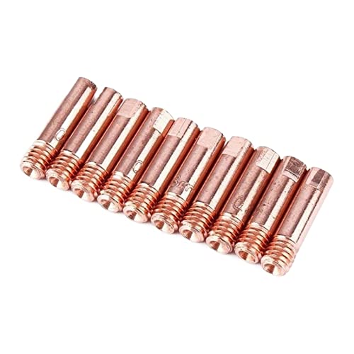 NLNGZKZFNF 10 STÜCKE Schweißkontaktspitzen 0,6-1,2 mm Verbrauchsmaterialien, passend for Brenner im Binzel-Stil, Länge 25 mm MB15AK MIG-Schweißbrenner Schweißdüse(1 2mm) von NLNGZKZFNF