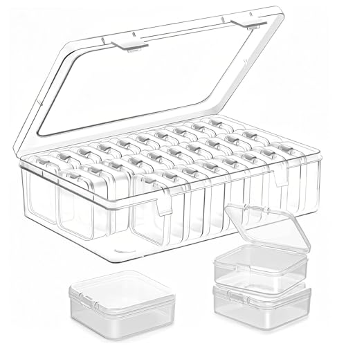 NLONLL 30 Teilige Kleine Aufbewahrungsbox mit Deckel 5,5 x 5,5 x 2cm Mini Plastikbox aus Klarem Kunststoff Sortierbox mit Klappdeckel Kunststoffbox für Perlen, Schmuck, Bastelartikel & Kleinteile NLONLL 30 Teilige Kleine Aufbewahrungsbox mit Deckel 5,5 x 5,5 x 2cm Mini Plastikbox aus Klarem Kunststoff Sortierbox mit Klappdeckel Kunststoffbox für Perlen, Schmuck, Bastelartikel & Kleinteile von NLONLL