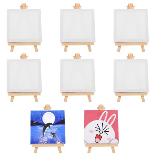 NLONLL 8 Stück Mini Leinwand Mini Staffelei Klein Mini Staffelei Set Kleine Holz Dreieck Staffelei Kleine Leinwände mit Staffelei Kleine Tischstaffelei Holz für Hochzeit, Display NLONLL 8 Stück Mini Leinwand Mini Staffelei Klein Mini Staffelei Set Kleine Holz Dreieck Staffelei Kleine Leinwände mit Staffelei Kleine Tischstaffelei Holz für Hochzeit, Display von NLONLL