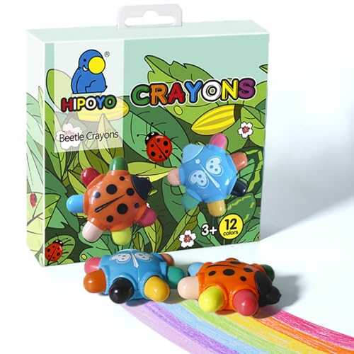 NLR FUN Tragbarer Käferkreiden mit 12 Farben und Radiergummis, ungiftige, waschbare Buntstifte für Kinder, griffige, unzerbrechliche Buntstifte, Reise-Kunst-Kits, Geschenkpreis für Jungen und Mädchen NLR FUN Tragbarer Käferkreiden mit 12 Farben und Radiergummis, ungiftige, waschbare Buntstifte für Kinder, griffige, unzerbrechliche Buntstifte, Reise-Kunst-Kits, Geschenkpreis für Jungen und Mädchen von NLR FUN