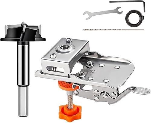 35 mm verdeckte Scharniervorrichtung, Türscharniervorrichtung, Aluminiumlegierung, Bohrführung, verdeckte mit Bit-Sets, Positionierer für Schrankscharnier, Holz, Möbeltüren (1 Set) von NMJHEVX