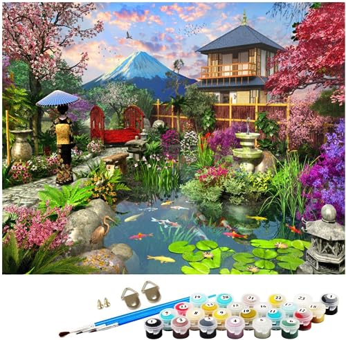 NNALEGS Malen Nach Zahlen Erwachsene Japanische Garten Landschaft 40X50Cm Mit Rahmen Malen Nach Zahlen Leinwand Kinder Landschaft Malen Nach Zahlen Anfänger Set Groß,A23 NNALEGS Malen Nach Zahlen Erwachsene Japanische Garten Landschaft 40X50Cm Mit Rahmen Malen Nach Zahlen Leinwand Kinder Landschaft Malen Nach Zahlen Anfänger Set Groß,A23 von NNALEGS