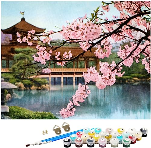 NNALEGS Malen Nach Zahlen Erwachsene Mit Rahmen Japanische Landschaft 40X50Cm Malen Nach Zahlen Leinwand Kinder Garten-Sakura Malen Nach Zahlen Anfänger Set Groß,D10 NNALEGS Malen Nach Zahlen Erwachsene Mit Rahmen Japanische Landschaft 40X50Cm Malen Nach Zahlen Leinwand Kinder Garten-Sakura Malen Nach Zahlen Anfänger Set Groß,D10 von NNALEGS