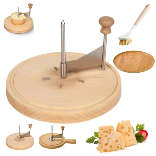 Cheese Curler Wheel, Handheld Rotary Cheese Curler Wood Base, Multipurpose Cheeses Wheel Cutter Spinner, for Home, Restaurants, Cafes and Dessert Shops (A) von NNBWLMAEE