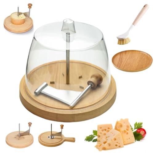 Cheese Curler Wheel, Handheld Rotary Cheese Curler Wood Base, Multipurpose Cheeses Wheel Cutter Spinner, for Home, Restaurants, Cafes and Dessert Shops (B) von NNBWLMAEE