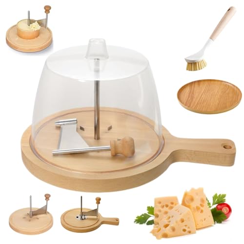 Cheese Curler Wheel, Handheld Rotary Cheese Curler Wood Base, Multipurpose Cheeses Wheel Cutter Spinner, for Home, Restaurants, Cafes and Dessert Shops (D) von NNBWLMAEE