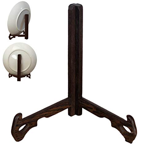 Brauner Holzständer, Tellerhalter, Staffeleien, Bilderstaffeleien, Tellerständer, für Heimdekoration, für Hochzeiten, Heimdekoration, Tische, 1 Stück (45,7 cm) (transparent 33 cm) von NNJFEJFJGMGRU