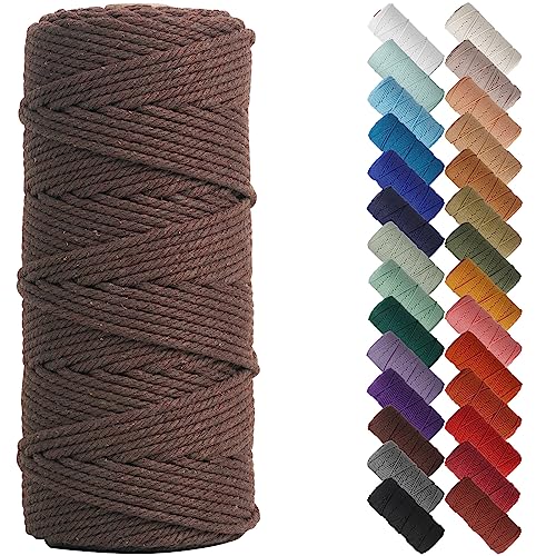 NOANTA Dark Coffee Makramee-Schnur, 3 mm x 109 Yards, farbiges Makramee-Seil, Baumwollseil, Makramee-Garn, bunte Baumwollschnur für Wandbehang, Pflanzenaufhänger, Basteln, Stricken NOANTA Dark Coffee Makramee-Schnur, 3 mm x 109 Yards, farbiges Makramee-Seil, Baumwollseil, Makramee-Garn, bunte Baumwollschnur für Wandbehang, Pflanzenaufhänger, Basteln, Stricken von NOANTA