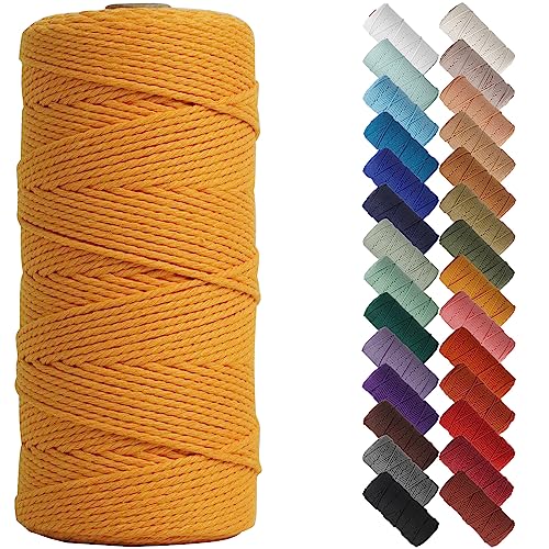 NOANTA Hellorange Makramee-Schnur, 2 mm x 220 m, farbiges Makramee-Seil, Baumwollseil, Makramee-Garn, bunte Baumwoll-Bastelschnur zum Aufhängen an der Wand, Pflanzenaufhänger, Handwerk, Stricken NOANTA Hellorange Makramee-Schnur, 2 mm x 220 m, farbiges Makramee-Seil, Baumwollseil, Makramee-Garn, bunte Baumwoll-Bastelschnur zum Aufhängen an der Wand, Pflanzenaufhänger, Handwerk, Stricken von NOANTA