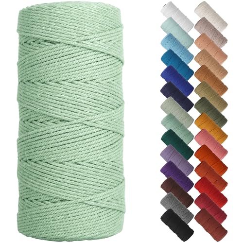 NOANTA Salbei-Makramee-Schnur, 2 mm x 220 m, farbiges Makramee-Seil, Baumwollseil, Makramee-Garn, bunte Baumwollschnur zum Aufhängen, Pflanzenaufhänger, Basteln, Stricken NOANTA Salbei-Makramee-Schnur, 2 mm x 220 m, farbiges Makramee-Seil, Baumwollseil, Makramee-Garn, bunte Baumwollschnur zum Aufhängen, Pflanzenaufhänger, Basteln, Stricken von NOANTA