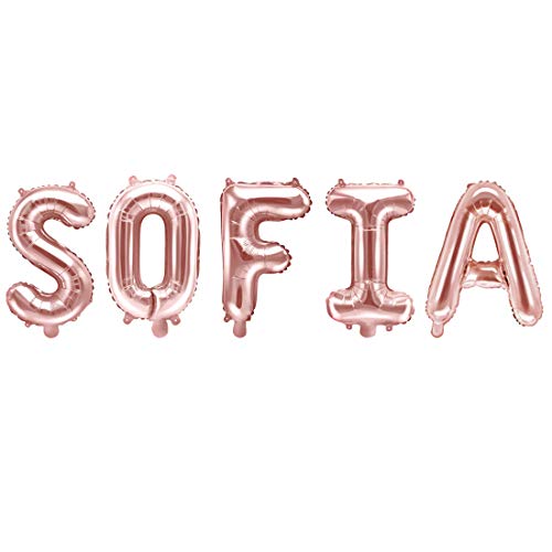 Luftballon Folie Mylar Rosa Gold Name Sofia 35 cm von NOASR