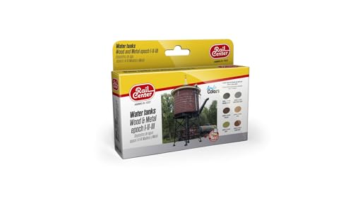 NOCH® Wasserbehälter Holz & Metall, Farb-Set für Modellbau, 6 Acrylfarben perfekt für Eisenbahnmodelle der Marke Ammo von NOCH