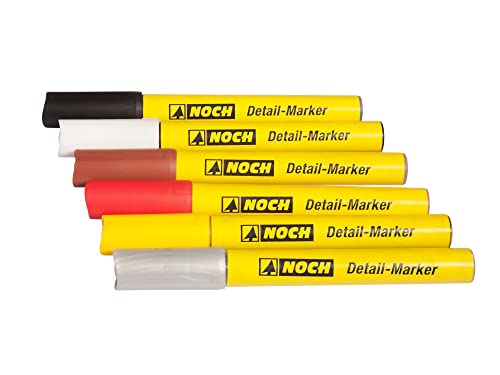 NOCH Detail-Marker, Acrylfarbe Marker-Set für den Modellbau, ideal für präzises Arbeiten, inkl. 6 Farben: schwarz, weiß, silber, gelb, rot und braun NOCH Detail-Marker, Acrylfarbe Marker-Set für den Modellbau, ideal für präzises Arbeiten, inkl. 6 Farben: schwarz, weiß, silber, gelb, rot und braun von NOCH