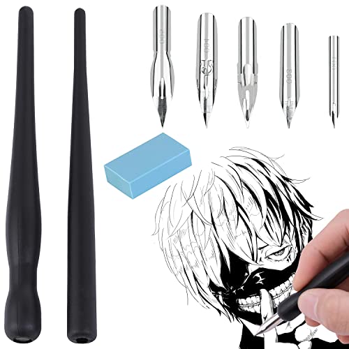 Schreibfeder Kalligraphie Set Für Zeichnen NOCHME 2 Manga Federhalter Stift Haltern Mit 5 Federn 1 Radiergummi Dip Pen Set Für Karikaturisten Künstler Anfänger Kalligraph Zeichenfeder Kit Schwarz Schreibfeder Kalligraphie Set Für Zeichnen NOCHME 2 Manga Federhalter Stift Haltern Mit 5 Federn 1 Radiergummi Dip Pen Set Für Karikaturisten Künstler Anfänger Kalligraph Zeichenfeder Kit Schwarz von NOCHME