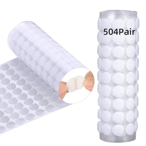 Klettpunkte Selbstklebend 10mm, NOCHME 1008 STK/ 504 Paar Self Adhesive Klett Punkte, Stark Klebend Zurück Klettband für Handwerk, Klettbänder für Boden, Gläser, Metall, Papier, Leder, Weiß Klettpunkte Selbstklebend 10mm, NOCHME 1008 STK/ 504 Paar Self Adhesive Klett Punkte, Stark Klebend Zurück Klettband für Handwerk, Klettbänder für Boden, Gläser, Metall, Papier, Leder, Weiß von NOCHME