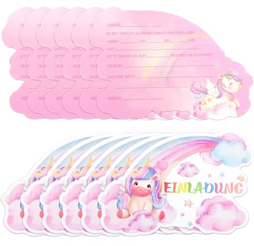 NOCHME Einhorn Einladungskarten Kindergeburtstag Set 12 Stück Unicorn Regenbogen Motiven Partyeinladungen Für Geburtstag Kinder Mädchen Und Jungen NOCHME Einhorn Einladungskarten Kindergeburtstag Set 12 Stück Unicorn Regenbogen Motiven Partyeinladungen Für Geburtstag Kinder Mädchen Und Jungen von NOCHME