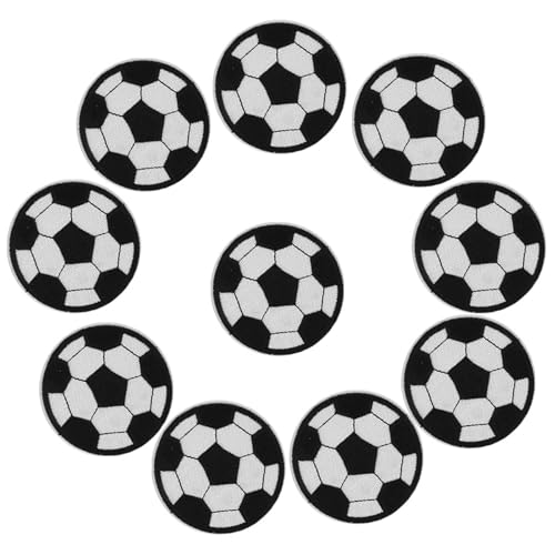 10 x Fußball-Stickerei-Flicken für Rucksack, Kleidung, Zubehör, Abzeichen von NOENNULL