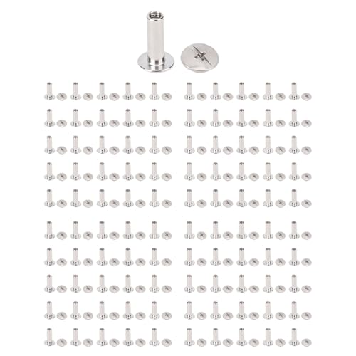 100 Sets M3 Niets Set mit Röhrenförmigen Nieten, Ledernieten Flache Runde Kopf -Doppel -Kappenschstene für PU -Lederkleidung, Edelstahl -Legierungsnieten für Bindung und von NOENNULL
