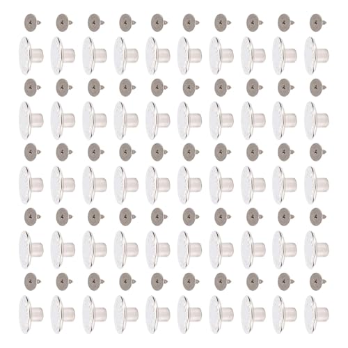 17 Mm Runde Silberne Edelstahlhosenknopf, Retro und Stilvoll, Einfache Installation, Multi -Zweck für Hosen, Jacken, Hemden von NOENNULL