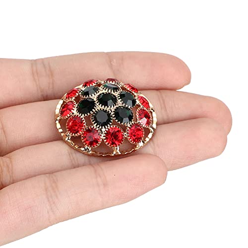2 bunte Kristallglas-Bohrknöpfe zum Nähen, Schmuck, Handwerk, Accessoires, Kleidung, Dekor (rot) von NOENNULL