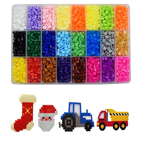 4800pcs 5mm Plastikrohrperlen - 24 Farbe DIY Melty Perlen Kit mit Kleinen Abstandshalterperlen Nachfüllungen für Kinderhandwerk, Schmuckherstellung und Perler (Bunt) von NOENNULL