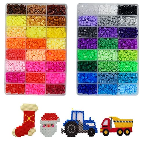 4800pcs 5mm Plastikrohrperlen - 24 Farbe DIY Melty Perlen Kit mit Kleinen Abstandshalterperlen Nachfüllungen für Kinderhandwerk, Schmuckherstellung und Perler (Farbenfroh1) von NOENNULL