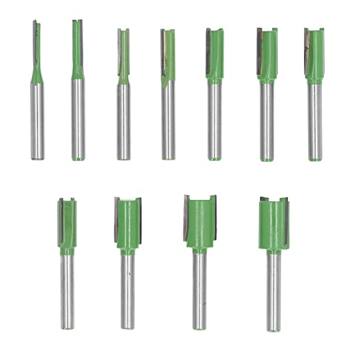 Fräser-Set, 11 Stück, 6 mm Schaft, Fräser, Wolframstahllegierung, Einzel- und Doppelnut, gerader Bohrer zum Trimmen Schnitzen von NOENNULL