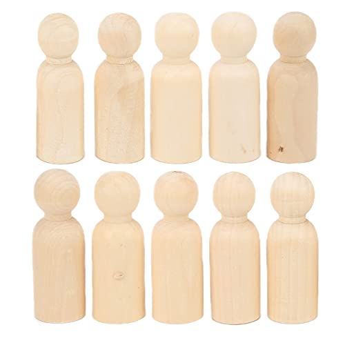 Holzpegpuppen -Set, 10 Stcs Unvollendete Hölzerne Peg -Puppen 75 Mm 3,0 Zoll Sicher Burrfree Entwickeln Praktische Fähigkeiten DIY Accessoires für die Dekoration (75 mm Junge) von NOENNULL