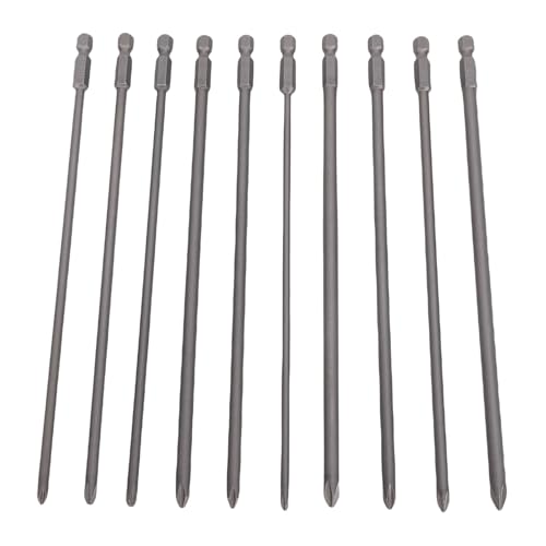 NOENNULL 10pcs 1/4 "Hex Shank -Schraubendreher -Bit -Set - 200 Mm S2 Legierungsstahl Langer Schraubendreher -Bits für Reparatur und Wartung, Kraftbohrer -Treiberzubehör von NOENNULL