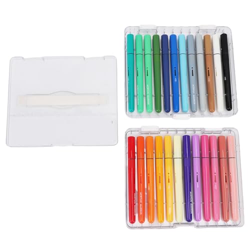 NOENNULL 24 Farben Acrylfarbenmarkierungen Set, Wasserbasis -Farbstifte für Gesteinsmalereien, Leinwand, Keramik -DIY -Bastelbäume mit Lebendigen Undurchsichtigen Markern mit Feiner von NOENNULL