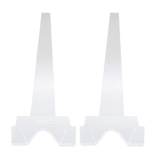 NOENNULL 2pcs Plattenhalter Acryl Clear Plate Display Stand für Buch Dekorative Plaque Photo Platter Tabletop Art Home Office, Buchanzeigehalter, Buchanzeige Rack, Buchständer von NOENNULL