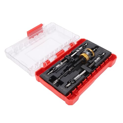 NOENNULL Einstellbarer Countersink -Bohrbit -Kit, Tiefenstopp, Aluminiumlegierung, Kohlenstoffstahl, Spiralchipflöten, 4 Ersatzbits, 6,5 -mm -Sechskant -Schaft für Spanplatten, NOENNULL Einstellbarer Countersink -Bohrbit -Kit, Tiefenstopp, Aluminiumlegierung, Kohlenstoffstahl, Spiralchipflöten, 4 Ersatzbits, 6,5 -mm -Sechskant -Schaft für Spanplatten, von NOENNULL