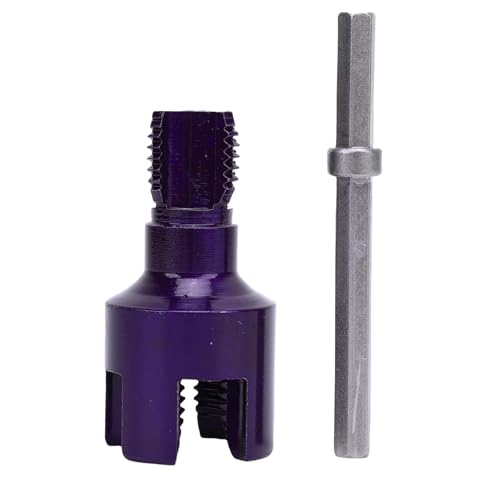NOENNULL G1/2 PVC -Rohrgewindeschneider - Integriertes Internes und Externes Gewindewerkzeug mit Hex -Schaft für Elektrische Bohrer, Sanitär- und Rohrreparaturen von NOENNULL