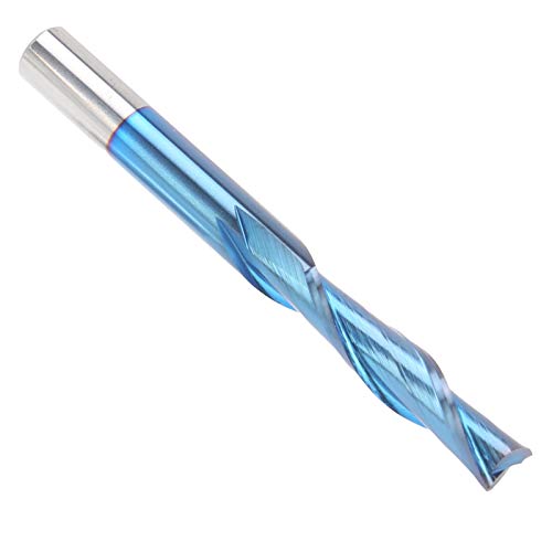 NOENNULL Gravur Fräser 6x6x25x60, Wolfram Stahl Router Bit für Hartholz, Acryl, PCB, Geeignet für 3D-Relief und Schneiden, Blau Plating, Zum Bohren und Gravieren von NOENNULL