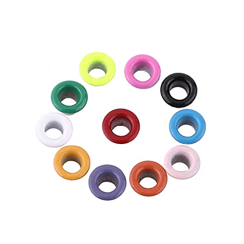 NOENNULL Metallösen, verschiedene Farben, 3 mm, runde Form, für Scrapbooking, Kartenherstellung, Handwerk, Leder, 500 Stück von NOENNULL