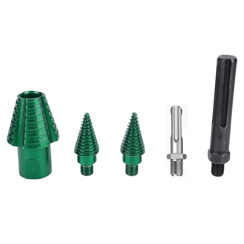 NOENNULL Splitterbohrer Bit Set, Holzblock Splitter Bohrer Bitflocken Feuer Holzschneider Hochleistungsstahl Holz Splitter Bohrer Bits Effizientes Hacken für Elektrobohrcampinghaus von NOENNULL