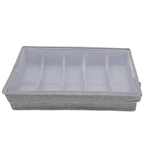 NOENNULL Utensilienspeicherhülle, Plattenspeicherbox mit Trennwänden, 5 Abteilshalter für Löffel, Gabeln, Halskette und Uhren, mit Griffen für Picknick, Transparentes Fenster für den NOENNULL Utensilienspeicherhülle, Plattenspeicherbox mit Trennwänden, 5 Abteilshalter für Löffel, Gabeln, Halskette und Uhren, mit Griffen für Picknick, Transparentes Fenster für den von NOENNULL