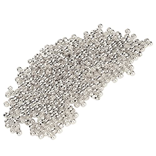 Quetschperlen, runde Abstandshalter, lose Stopper, Endstücke für Halsketten, Armbänder, DIY, 500 Stück (Silber) von NOENNULL