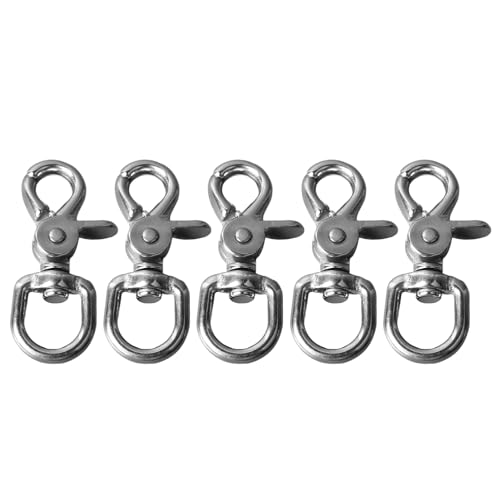 Schlüsselanhänger-Karabinerhaken, 5 Stück, 66 x 17 mm, Edelstahl, hochglanzpoliert, Karabinerverschluss für Schmuckherstellung von NOENNULL